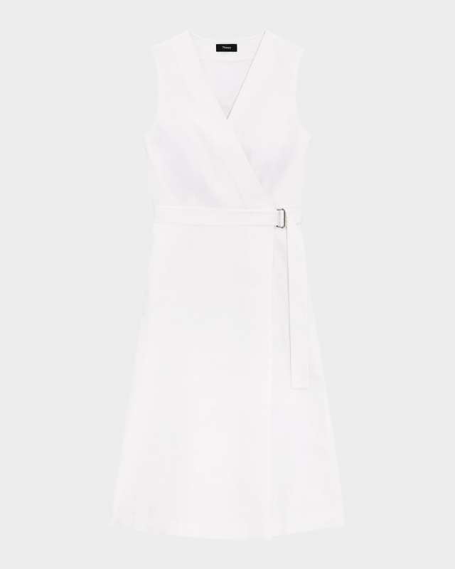 Sleeveless A-Line Wrap Dress